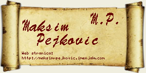 Maksim Pejković vizit kartica